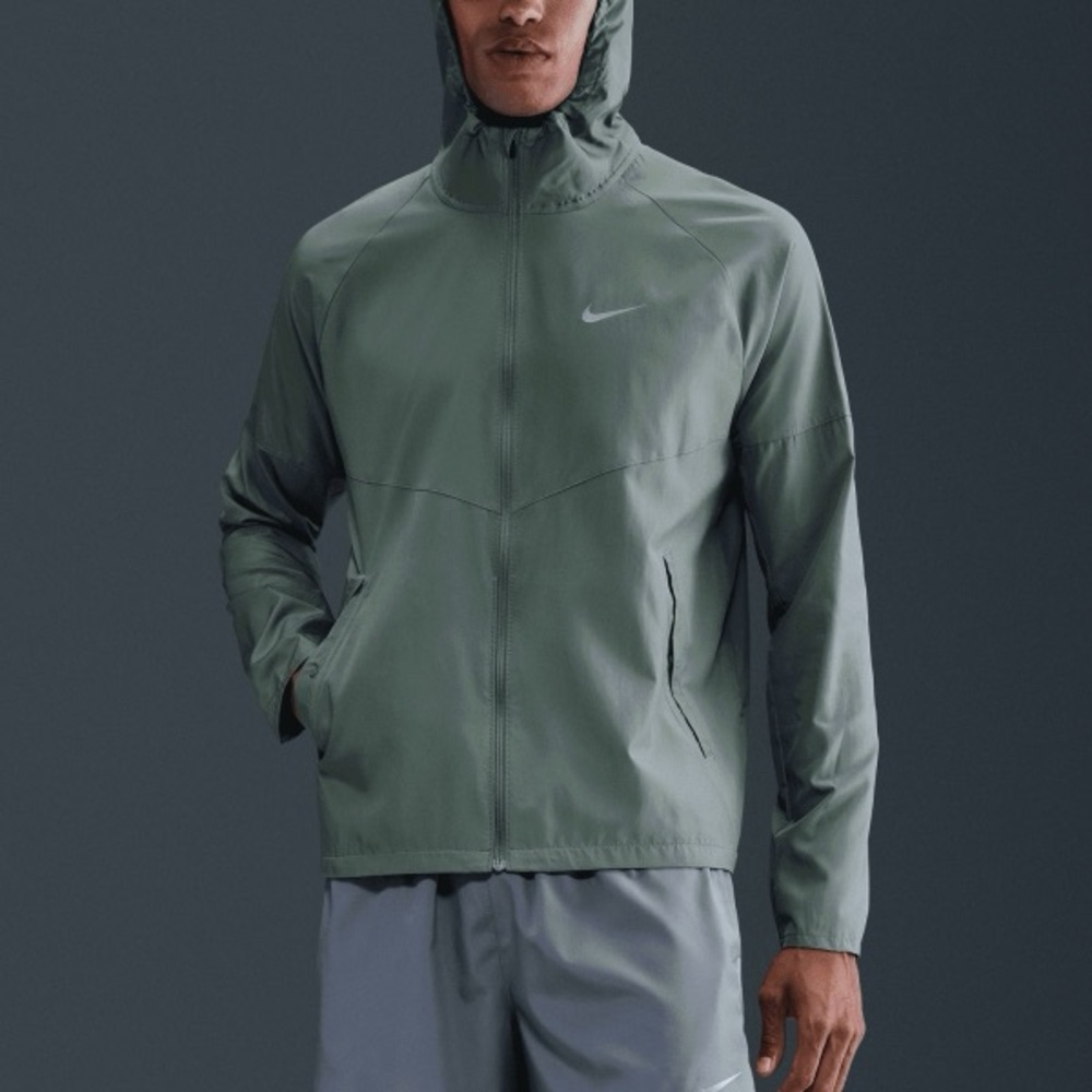 NEW $90 Nike Miler Repel Full Zip Running Jacket Green Windbreaker DD4746-364 M